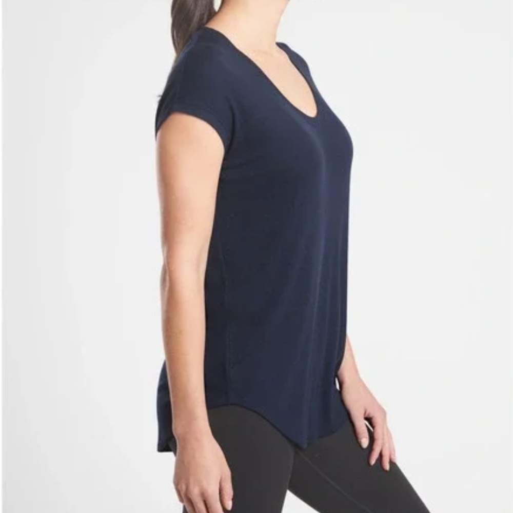 Athleta Cloudlight Stratus Tee, Navy, Size XXS